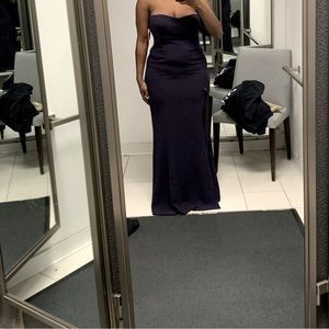 Dark blue Dress the population formal dress.